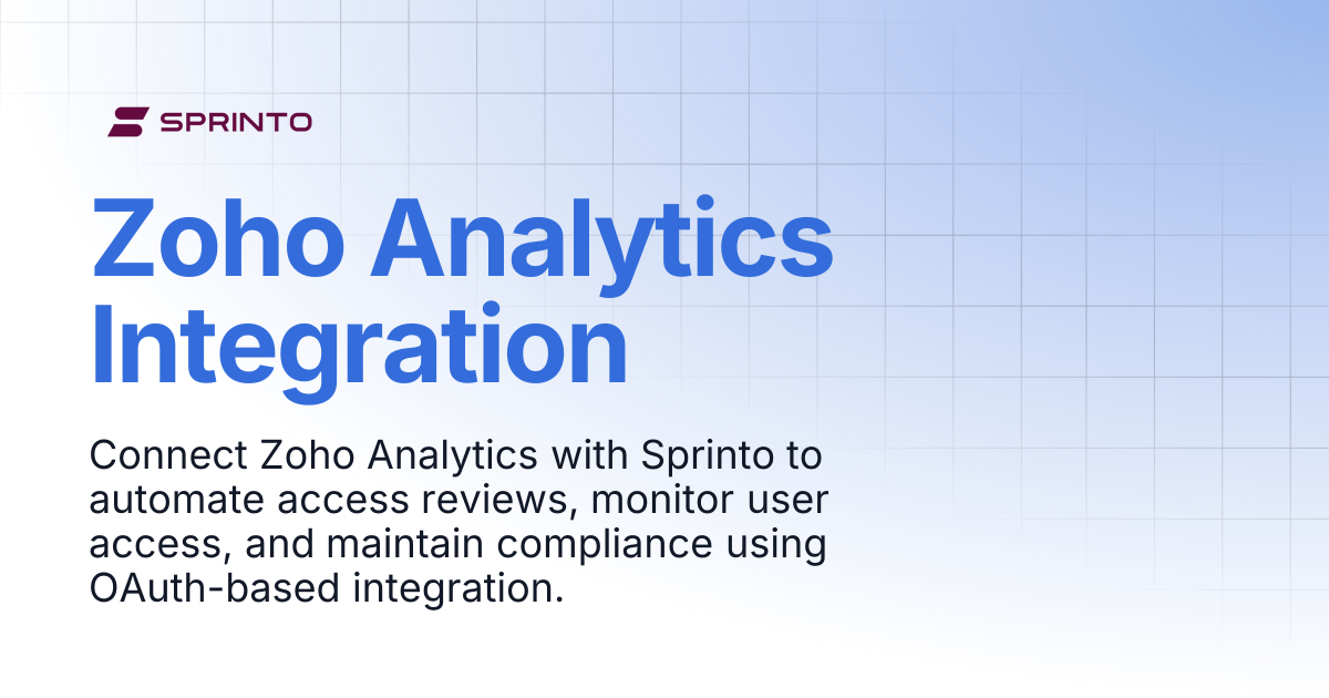 Zoho Analytics Integration | Sprinto Docs