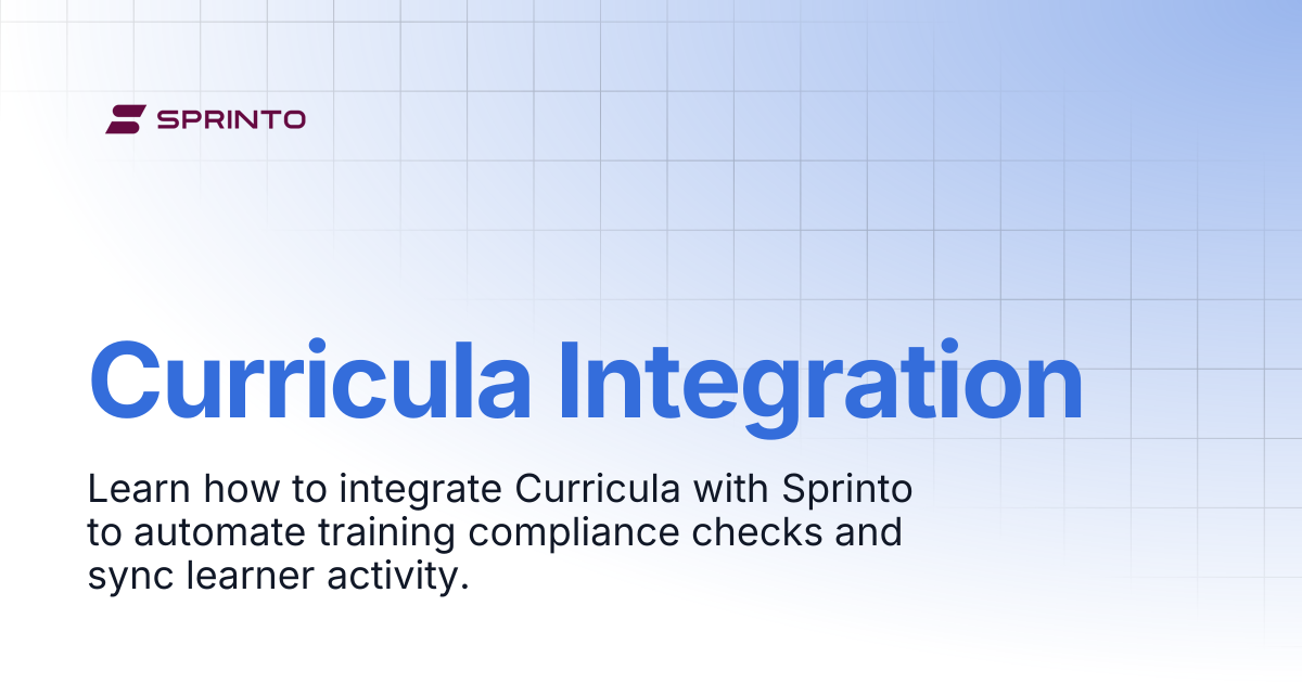 Curricula Integration | Sprinto Docs