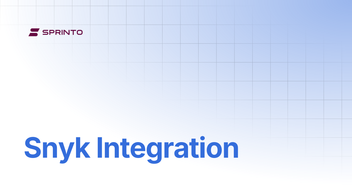 Snyk Integration | Sprinto Docs