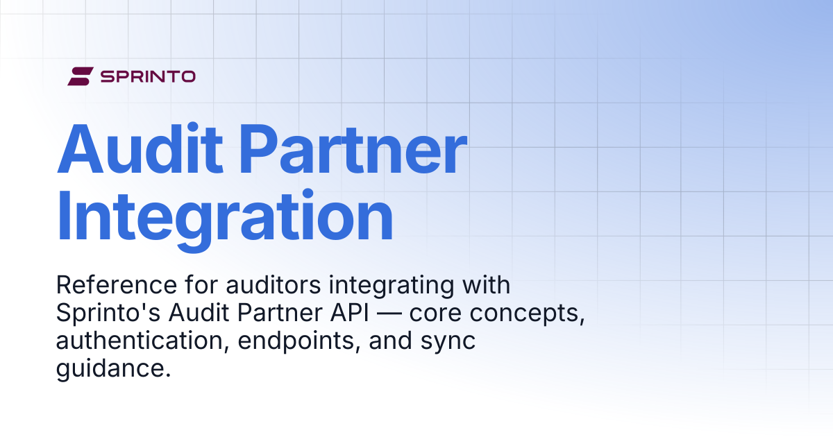 Audit Partner Integration | Sprinto Docs