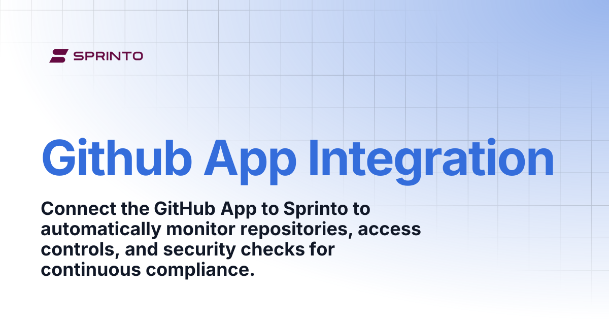 Github App Integration | Sprinto Docs