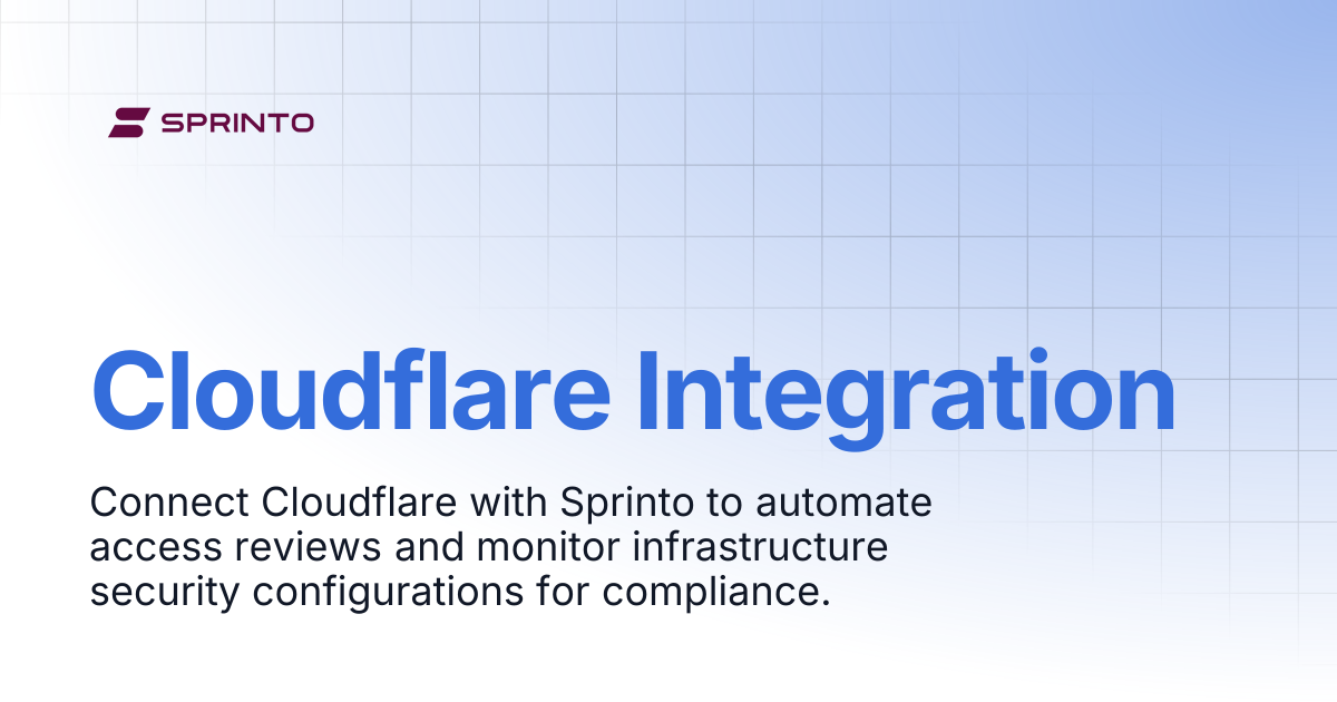 Cloudflare Integration | Sprinto Docs