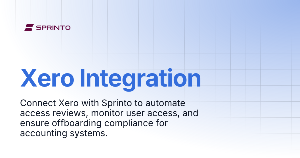 Xero Integration | Sprinto Docs