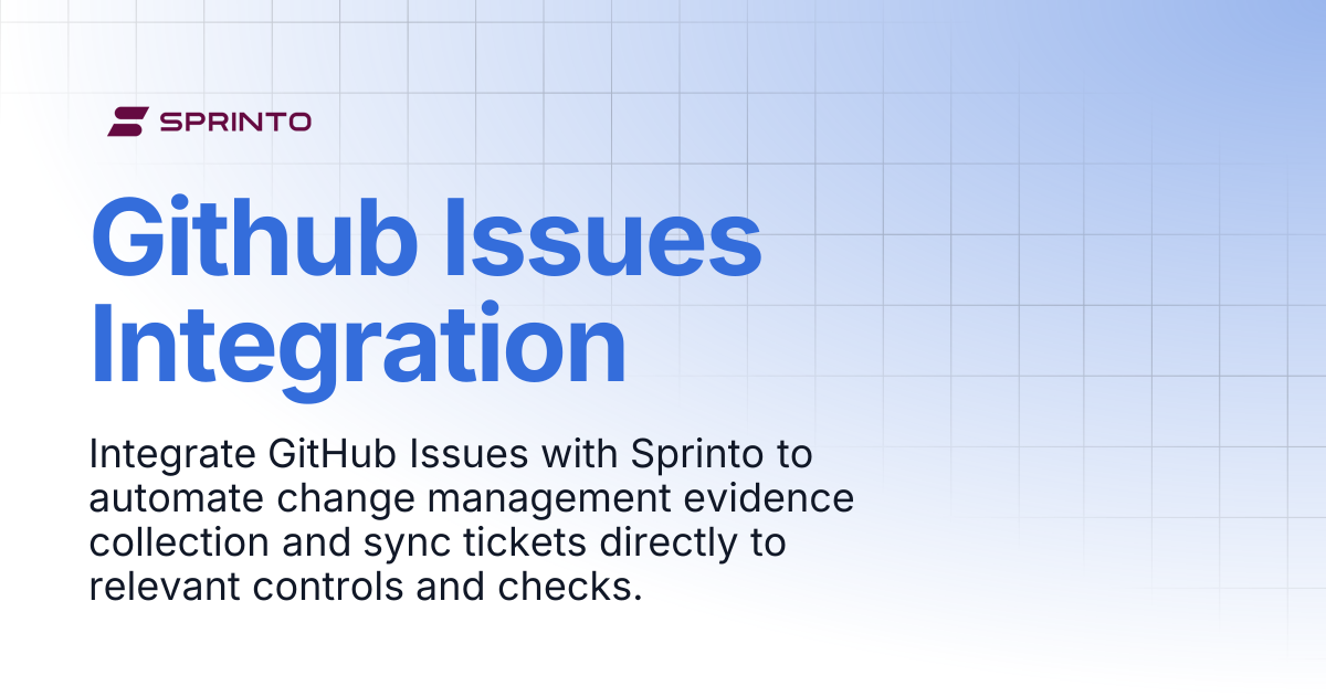 Github Issues Integration | Sprinto Docs