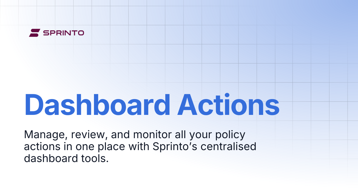Dashboard Actions | Sprinto Docs