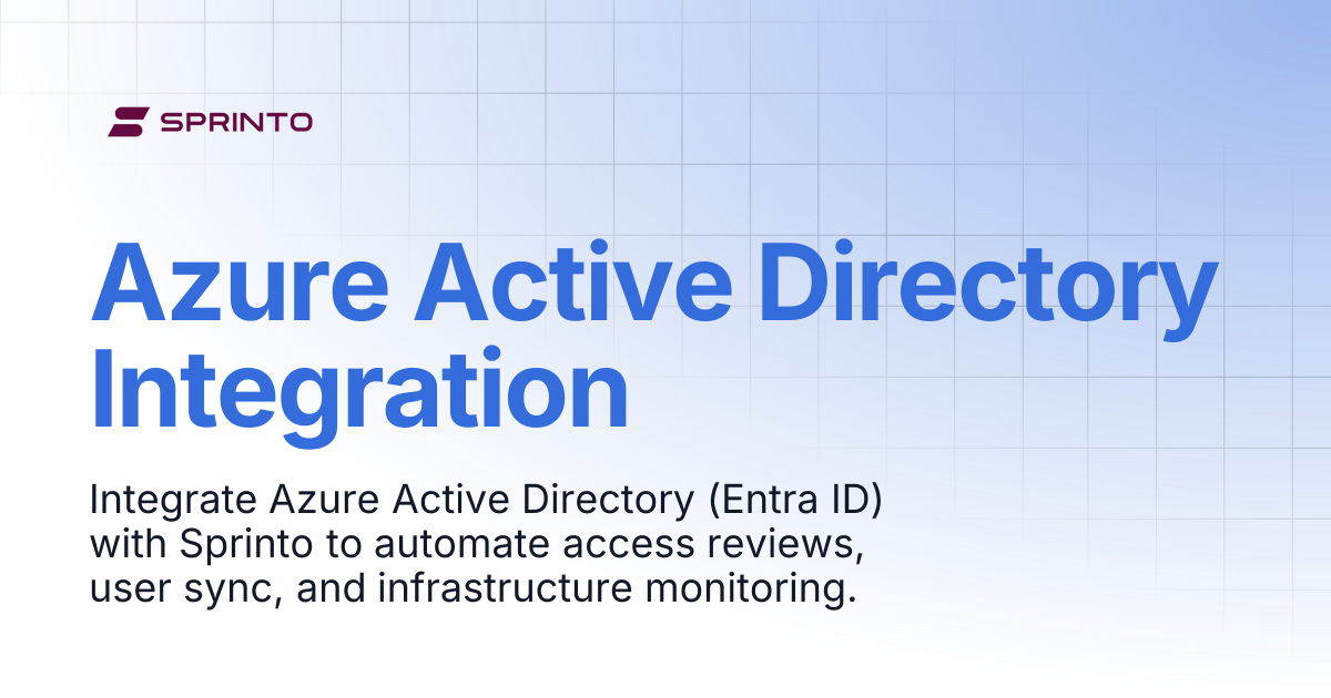 Azure Active Directory Integration | Sprinto Docs