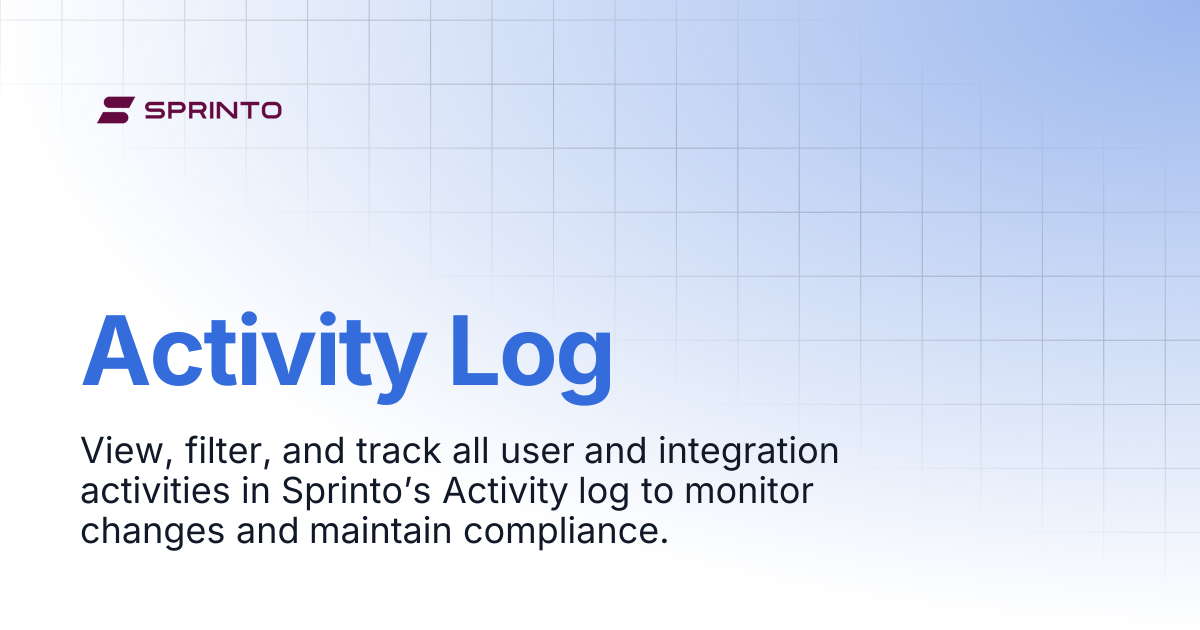 Activity Log | Sprinto Docs