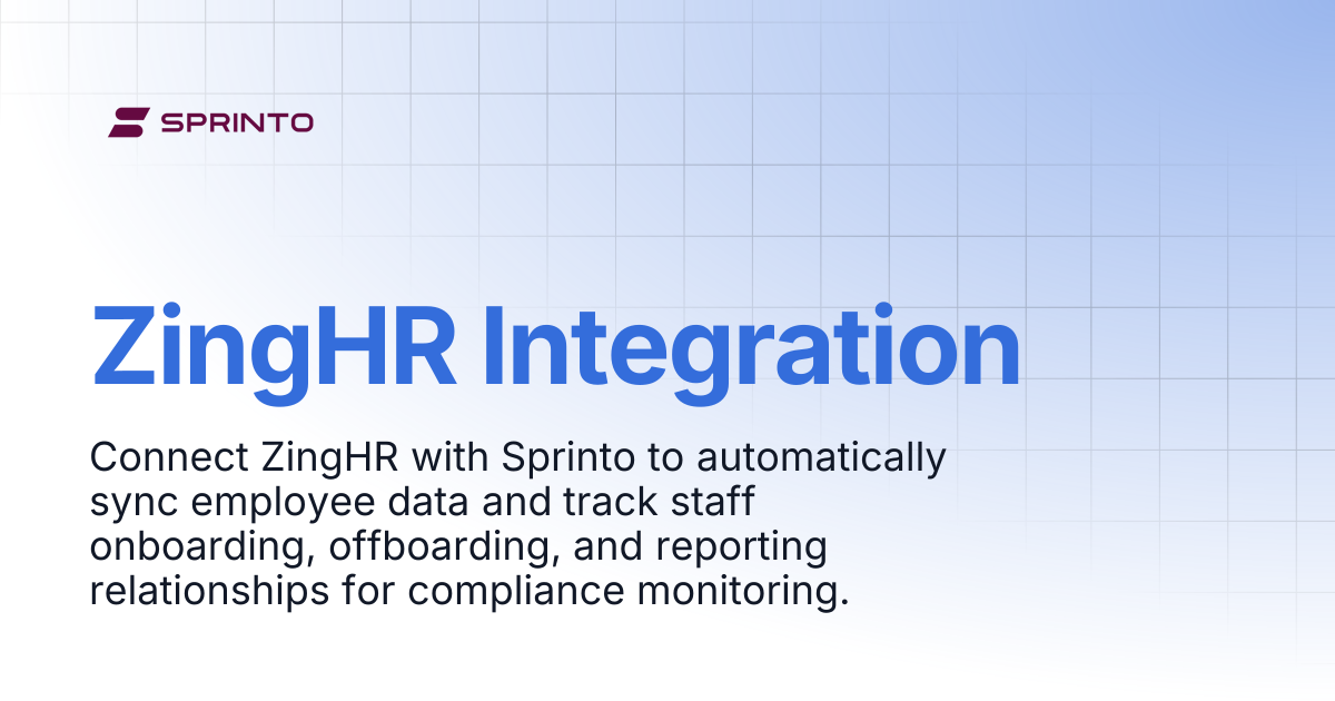 ZingHR Integration | Sprinto Docs